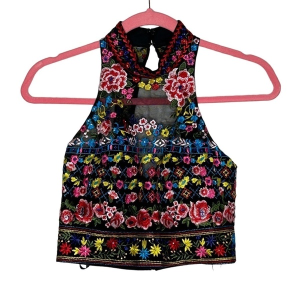 Dave & Johnny Top And Skirt Set. Floral Embroidered Top and Maxi Length Skirt - Picture 2 of 16